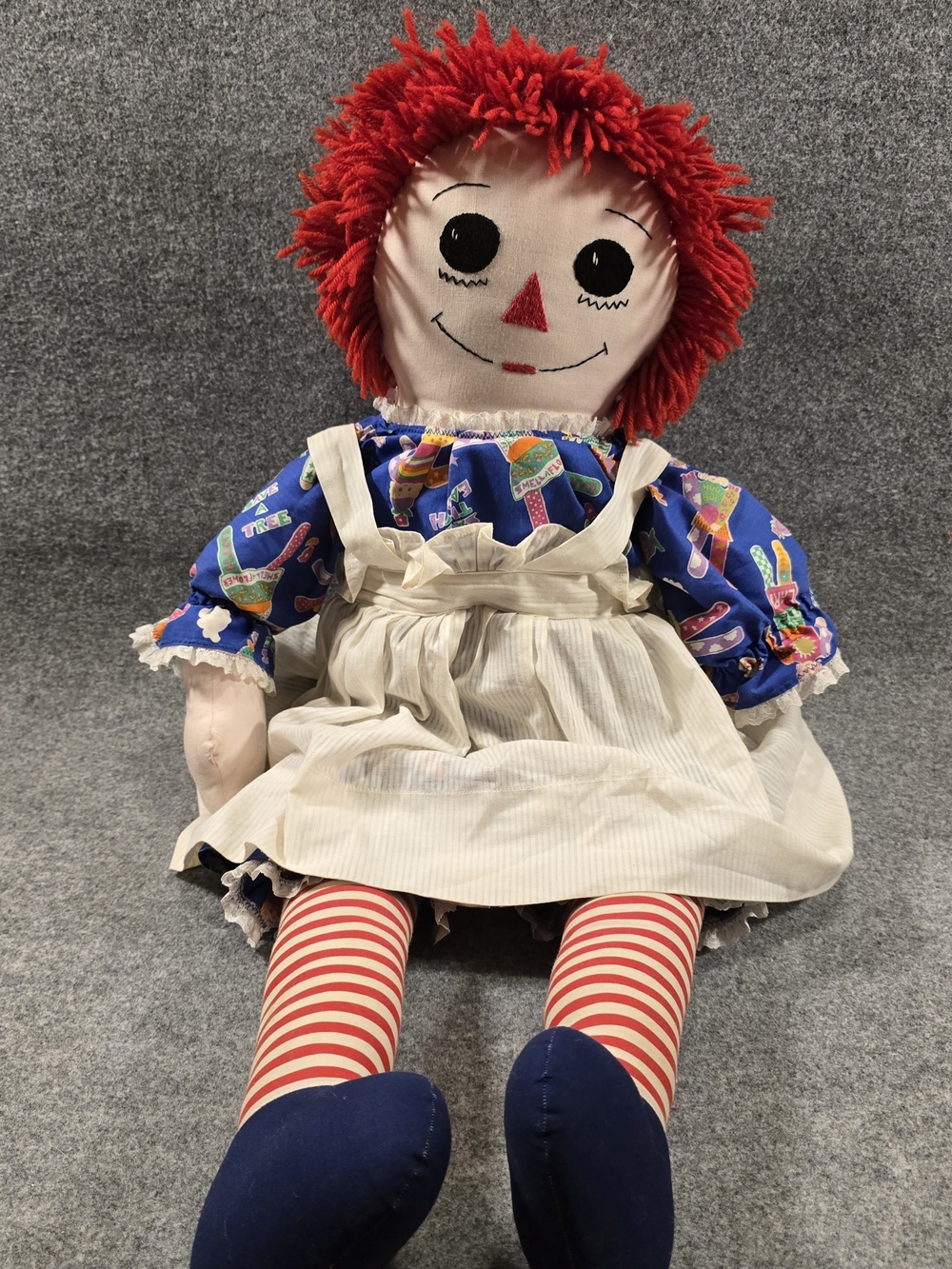 Vintage Raggedy Ann Doll Red-Haired Rag Plush - Large 36"/3ft Unbranded